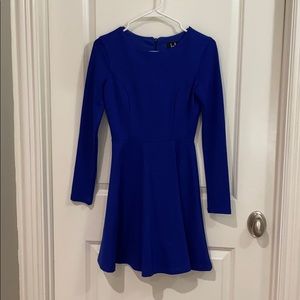 Royal blue crew neck long sleeve dress